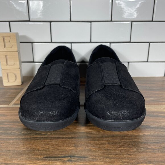 Clarks Ayla Band Womens Size 10 Shoes Black Cloudsteppers Comfort Slip On - Picture 2 of 15